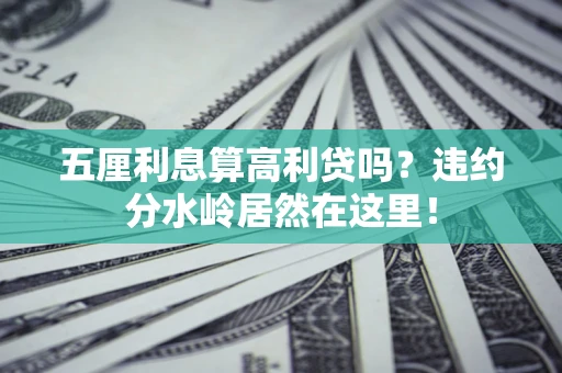 济南五厘利息算高利贷吗？违约分水岭居然在这里！