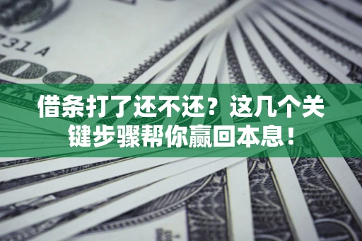 济南借条打了还不还？这几个关键步骤帮你赢回本息！