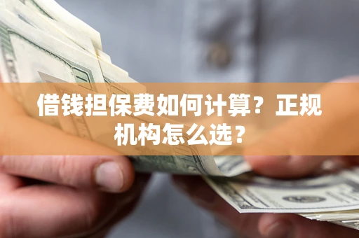 济南借钱担保费如何计算？正规机构怎么选？